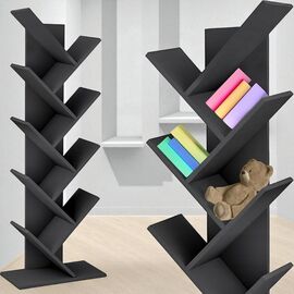 Raft pentru carti JUMI, 142x50x25 cm, Negru