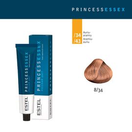 Vopsea de par ESTEL Essex 8/34 Castaniu deschis auriu-aramiu, 60 ml