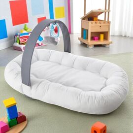 Babynest BABYJEM My First Bed, Cu jucarii, Gri
