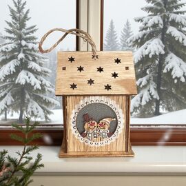 Елочная игрушка Домик, дерево, QTE0369