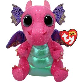 Jucărie moale TY Dragonul roz Spitfire Beanie Boos, 15 cm