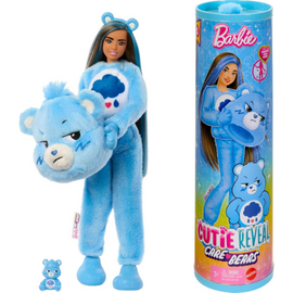 Papusa Barbie, Cutie Reveal, in costum de plus de ursulet