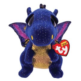 Jucărie moale TY Dragon albastru Saffire Beanie Boos, 24 cm