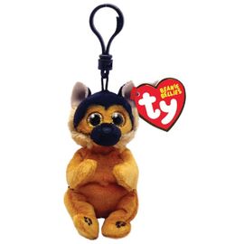 Breloc TY Ciobănesc German ACE, 12 cm, (Beanie Babies clip)
