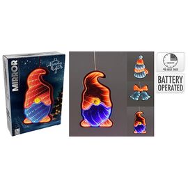 Сувенир CHRISTMAS "Гном,колокольчик,снеговик", LED, Подвесной, 3D, 10х15 см/9х15 см