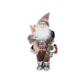 Дед Мороз CHRISTMAS, С лыжами и мешком, С подарками, 57 см