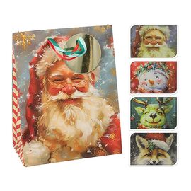 Punga cadou "Santa, Snowman, Rudolph, Fox", 18х10х23 cm