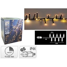 Огни новогодние "Нить-водопад" 1060LED (750 т-белый/310 т-белый), 15 м, таймер