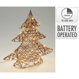 Фигура световая "Елка" 20LED, 2ХAA, золотой, таймер, тепл-белый, 30 см