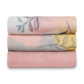Set de 3 scutece LIONELO, din bambus, 70x70 cm, Leaf