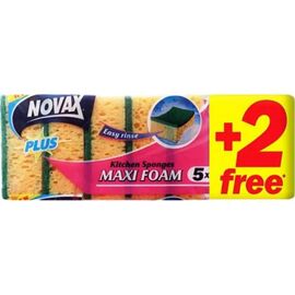Губки кухонные NOVAX PLUS  MAXI, FOAM, 5+2 шт