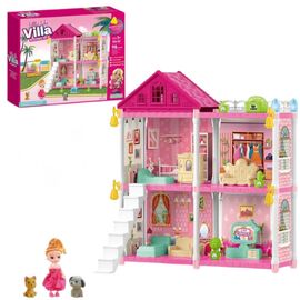 Căsuța pentru păpuși ESSA TOYS, Mică Vilă + Accesorii, 98 elemente