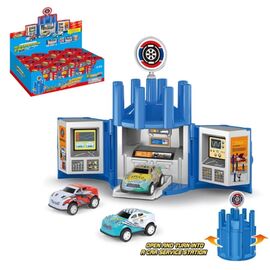 Игровой набор ESSA TOYS, Трансформирующаяся автосервис-станция с сюрприз-машинкой