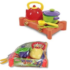 Set de jucarie IUNICA Vesela cu aragaz, 5 piese, 28571