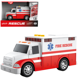 Masina Ambulanta cu frictiune Wenyi 1:32, lumini /sunete