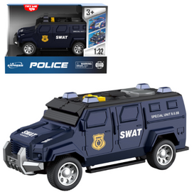 Jeep de politie cu frictiune Wenyi 1:32, lumini /sunete