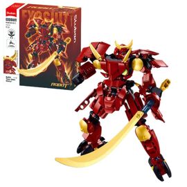 Set de constructie SLUBAN Samurai Rosu, 236 de piese