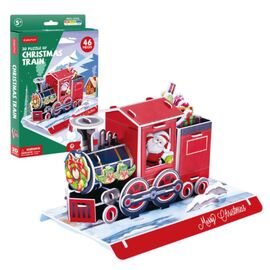 Puzzle 3D CUBICFUN Tren de Craciun, 46 piese