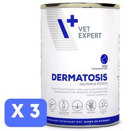 Набор Влажный корм VET EXPERT Diet Dermatosis для взрослых собак, с лососем, 200 г х 3 шт