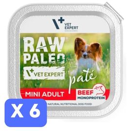 Набор Влажный корм VET EXPERT RAW PALEO mini adult, паштет, говядина, 150 г х 6 шт