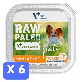 Набор Влажный корм VET EXPERT RAW PALEO mini adult, паштет, индейка, 150 г х 6 шт
