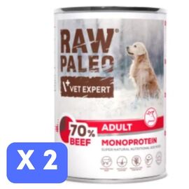 Набор Влажный корм VET EXPERT RAW PALEO adult dog, говядина, 400 г х 2 шт