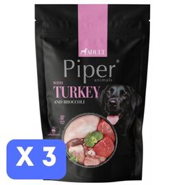 Набор Влажный корм PIPER Adult для взрослых собак, индейка с брокколи, 500 г х 3 шт