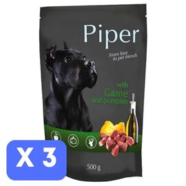 Набор Влажный корм PIPER Adult для взрослых собак, дичь с тыквой, 500 г х 3 шт