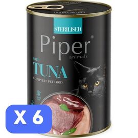 SET Hrana umeda pentru pisici PIPER CAT Sterilised, cu ton, 400 g х 6 buc