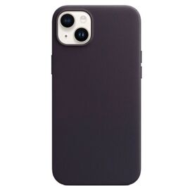 Чехол APPLE для iPhone 14 Original Leather с MagSafe, тёмно-синий
