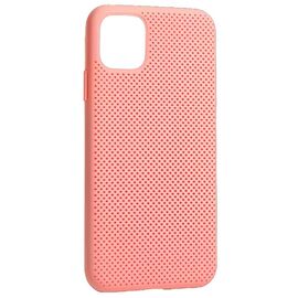Чехол HELMET для iPhone 11 Pro Liquid Silicone Grid, розовый