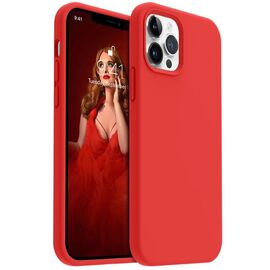 Чехол HELMET для iPhone 12 Pro Max Liquid Silicone, красный