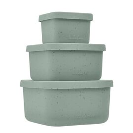 Set de 3 containere KIKKABOO Platinum Silicone Sage