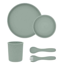 Set pentru hranire KIKKABOO Platinum Silicone Sage, Din 5 piese