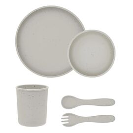 Set de hranire KIKKABOO Platinum Silicone Sand, Din 5 piese, Beige