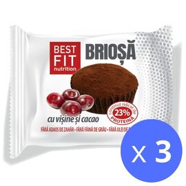 Набор Маффин BEST FIT с высоким содержанием белка, с вишней и какао, 60 г х 3 шт