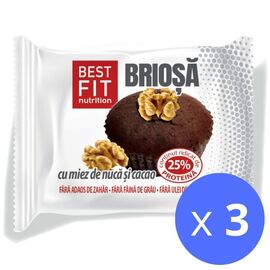 Набор Маффин BEST FIT с высоким содержанием белка, с грецкими орехами и какао, 60 г х 3 шт