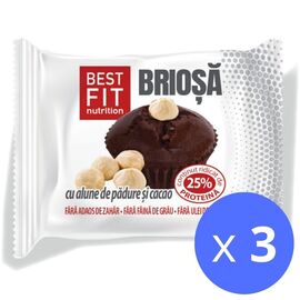 Набор Маффин BEST FIT с высоким содержанием белка, с лесным орехом и какао, 60 г х 3 шт