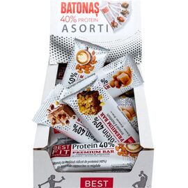 Протеиновые батончики BEST FIT 40%, ассорти, 20 шт