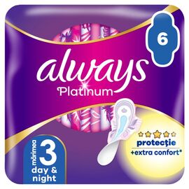 Прокладки гигиенические ALWAYS Platinum Night, 6 капель, 6 шт