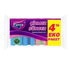 Губки кухонные PAREX, с защитой маникюра, для деликатной очистки без царапин, 4 шт