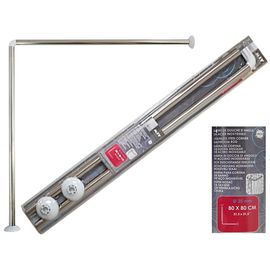 Tija pentru perdea forma-Г, inox, 80X80 cm