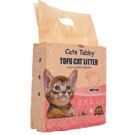 Кошачий наполнитель CUTE TUBE Тофу, С запахом персика, 6 л
