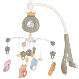 Carusel patut MONI Penguin Grey cu sunet alb