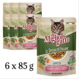 Set Morando Sup Prof Gatto, Porc, cartofi si morcov, 85 g, 6 buc