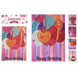 Set creativ pentru broderie cu diamante "Inimi", 2 carti postale, 2 plicuri, 12X17 cm