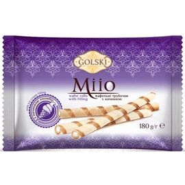 Вафельные рулетики Golski MIIO, с начинкой из пломбира, 180 г