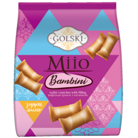 Вафельные рулетики Golski MIIO Bambini, с начинкой из сгущенного молока, 180 г