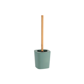Perie WC Tendance Rubber, cu suport, maner bambus, verde