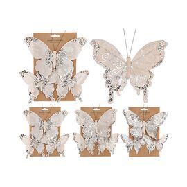 Set de decoratiuni "Fluture", cu clema, 1-21 cm/2-14 cm, 3 buc